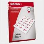 24 Etiketten Pro Blatt Vorlage Angenehm Kores Etiketten 36x30mm 40 Aufkleber Pro Blatt Premium