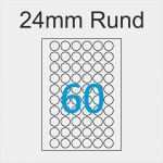 24 Etiketten Pro Blatt Vorlage Erstaunlich Etiketten 24mm Rund 6x10 Aufkleber Pro Blatt A4 Von Kores