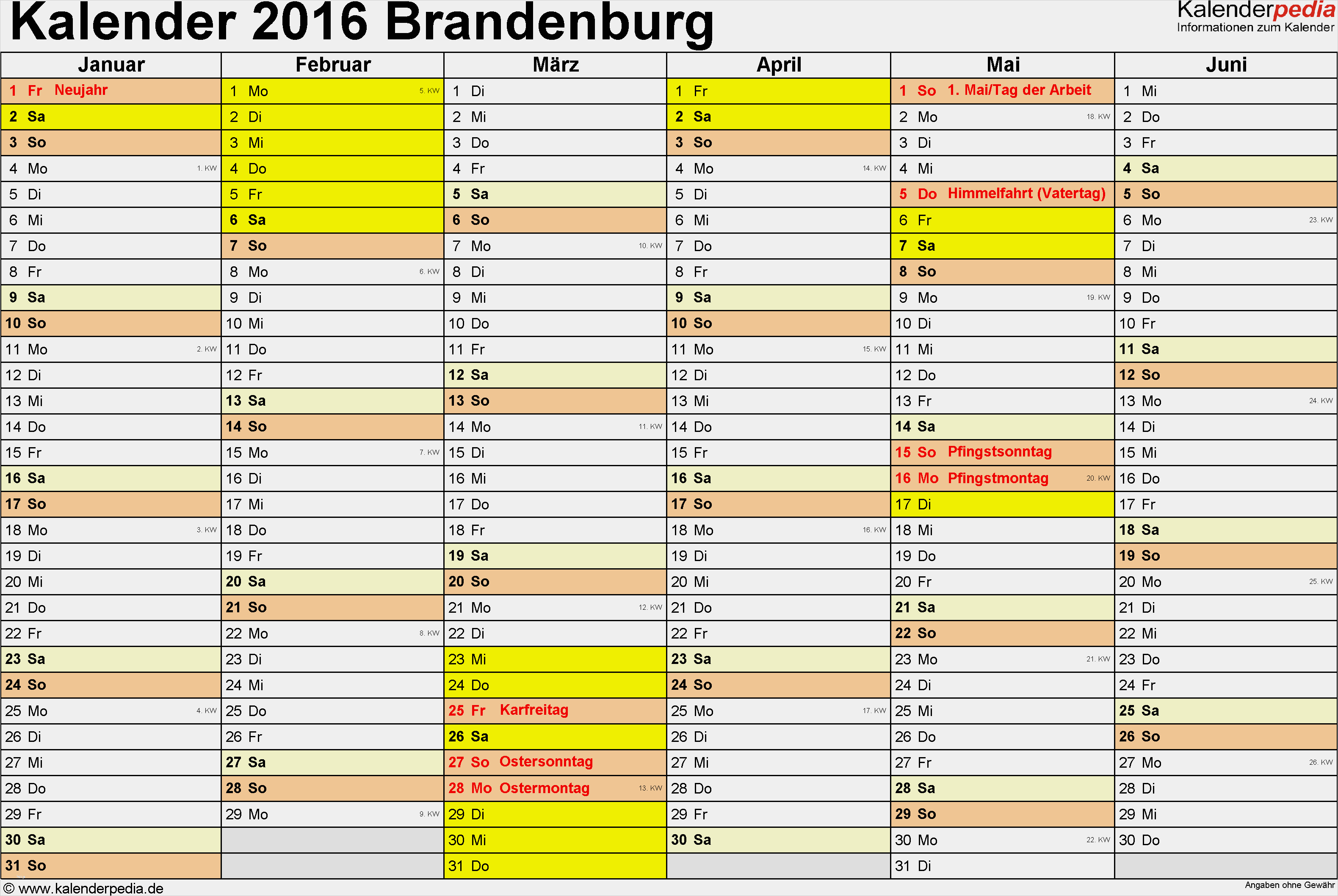 3 Monatskalender Vorlage Einzigartig Kalender 2016 Brandenburg Ferien Feiertage Excel Vorlagen