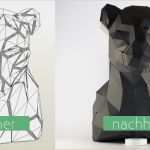 3d Zahlen Basteln Vorlagen Süß Diy 3d origami Panther Im Trophäenlook [freebie] Diy