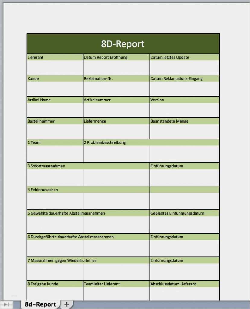 8d Report Vorlage Xls Einzigartig 8d Report Vorlage Schön Listen Und Kataloge