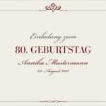 90 Geburtstag Einladung Vorlage Einzigartig Einladungskarte 80 Geburtstag Royal