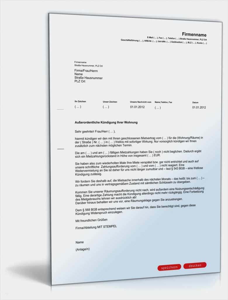 Abmahnung Vorlage Kostenlos Wunderbar Kündigung Mietvertrag Fristlos Vermieter Mietschuld