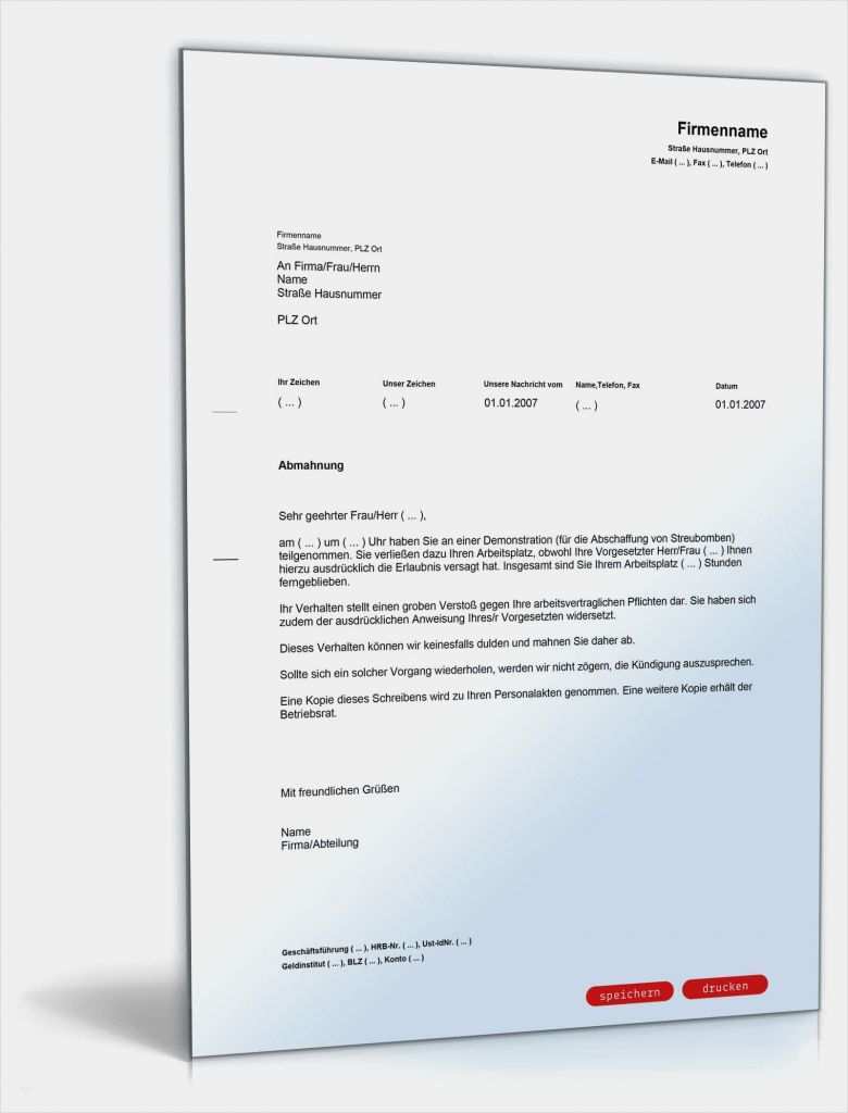 Abmahnung Wegen Tierhaltung Vorlage Genial Abmahnung Teilnahme Demonstration