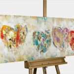 Acrylbilder Kinderzimmer Vorlagen Beste Acryl Gemälde Herzen Modern Gold Handgemalt