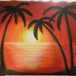 Acrylbilder Vorlagen Für Anfänger Großartig Acrylmalerei sonne Unter Palmen Kunst Gemälde