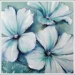Acrylmalerei Tiere Vorlagen Erstaunlich "eisblaue Malven" Acrylic Art On Canvas