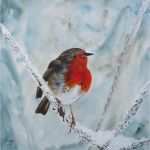 Acrylmalerei Tiere Vorlagen Schönste Farbklecks Im Schnee Eis Singvogel Vogel Zugvögel Von