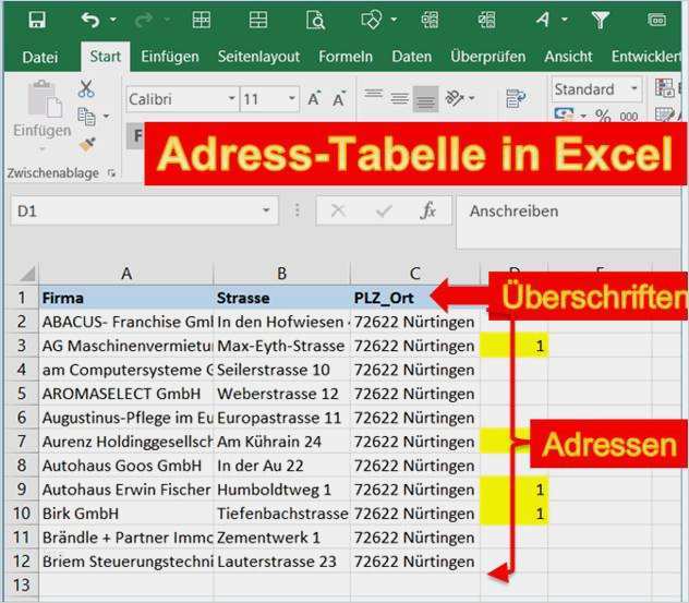 Adressliste Vorlage Word Hübsch Word Anleitung Serienbriefe Erstellen Mit Adressen Aus