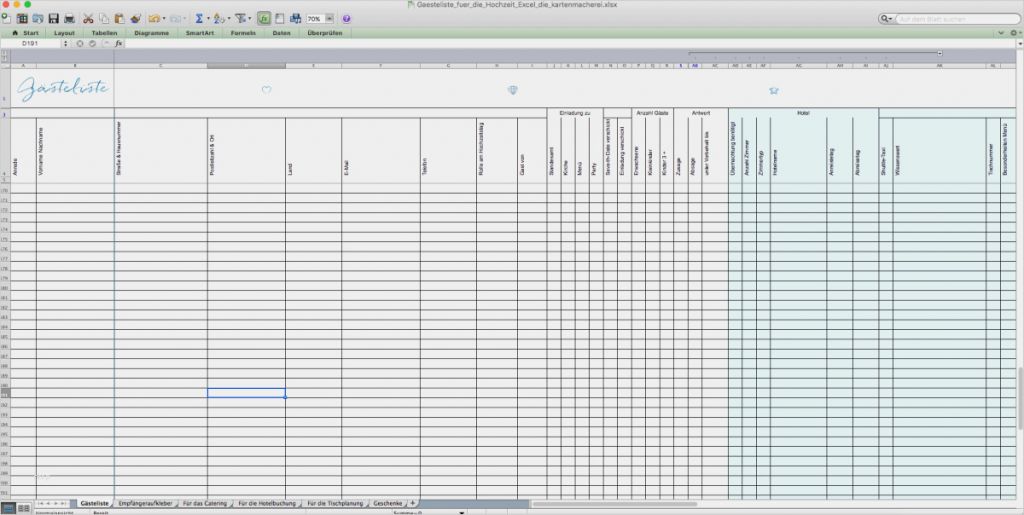 Adressliste Vorlage Word Luxus Gästeliste Vorlage Für Ihre Hochzeit Gratis En