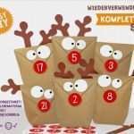 Adventskalender Tüten Rentier Vorlage Großartig Diy Adventskalender Elch Rentier Das original Zum Befüllen