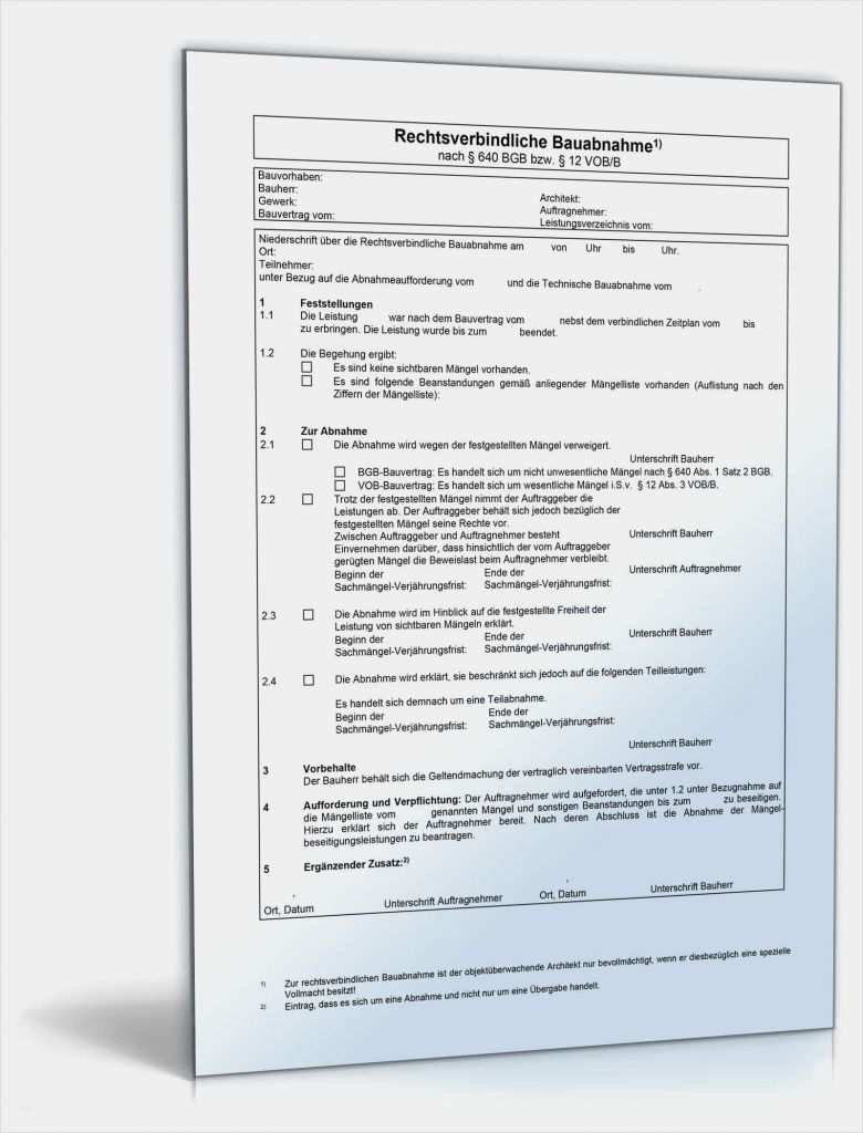 Agb Vorlage Kostenlos Best Of Rechtsverbindliche Bauabnahme