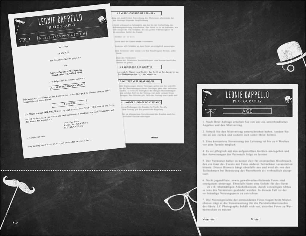 Agb Vorlagen Für Fotografen Erstaunlich Booth Mietvertrag & Agb Vorlage