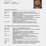 Akademischer Lebenslauf Vorlage Wunderbar Akademischer Lebenslauf