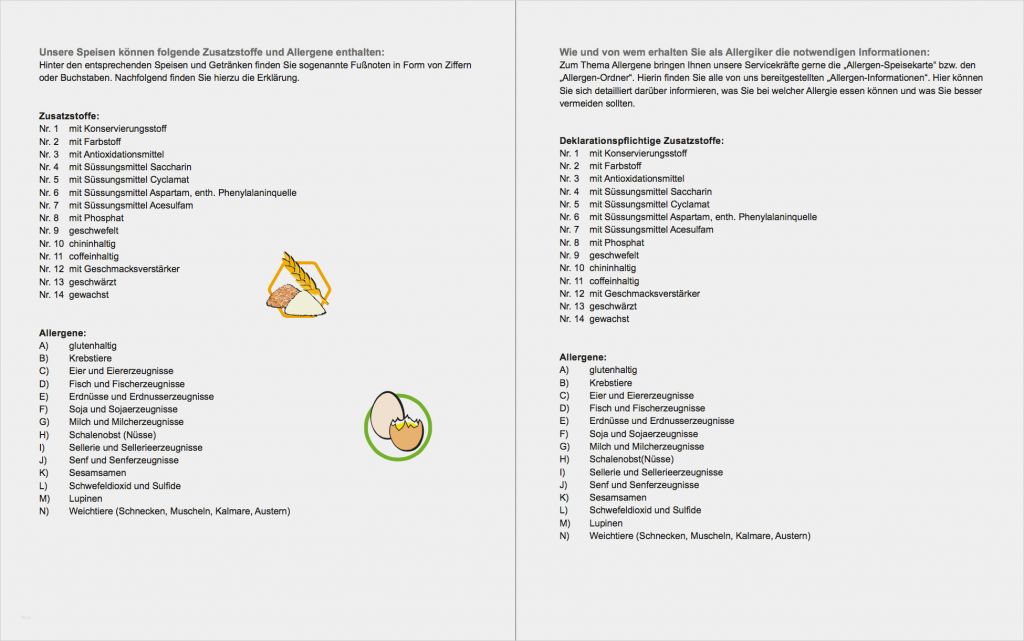 Allergenkennzeichnung Gastronomie Vorlage Genial Umsetzung Der Allergen Kennzeichnung