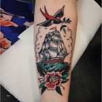 Amerikanische Tattoos Vorlagen Erstaunlich Schiffstätowierung Auf Arm