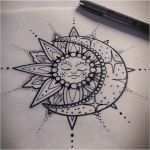 Amerikanische Tattoos Vorlagen Gut Moon Mandala Tattoo Drawing Sun … Sun&moon