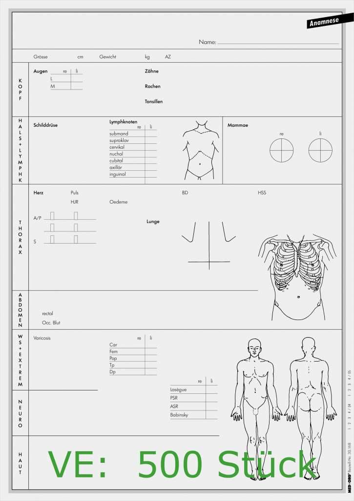 Anamnesebogen Allgemeinmedizin Vorlage Süß Anamnesebogen ...