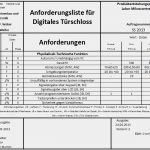 Anforderungsliste Vorlage Excel Schönste Anforderungsliste