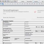 Anforderungsprofil Vorlage Excel Erstaunlich Muster Personalfragebogen Datev