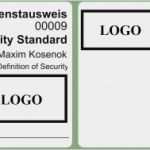 Angebot Sicherheitsdienst Vorlage Angenehm Dienstausweis Sicherheits Nst Security Beidseitig