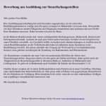 Anschreiben Finanzamt Steuererklärung Vorlage Fabelhaft Bewerbung Um Einen Ausbildungsplatz