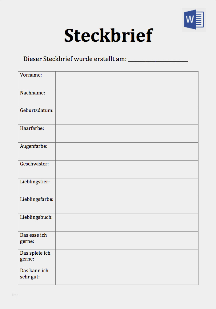 Anwesenheitsliste Kindergarten Vorlage Best Of Kostenlose Steckbriefvorlage Steckbrief Muster & Vorlage
