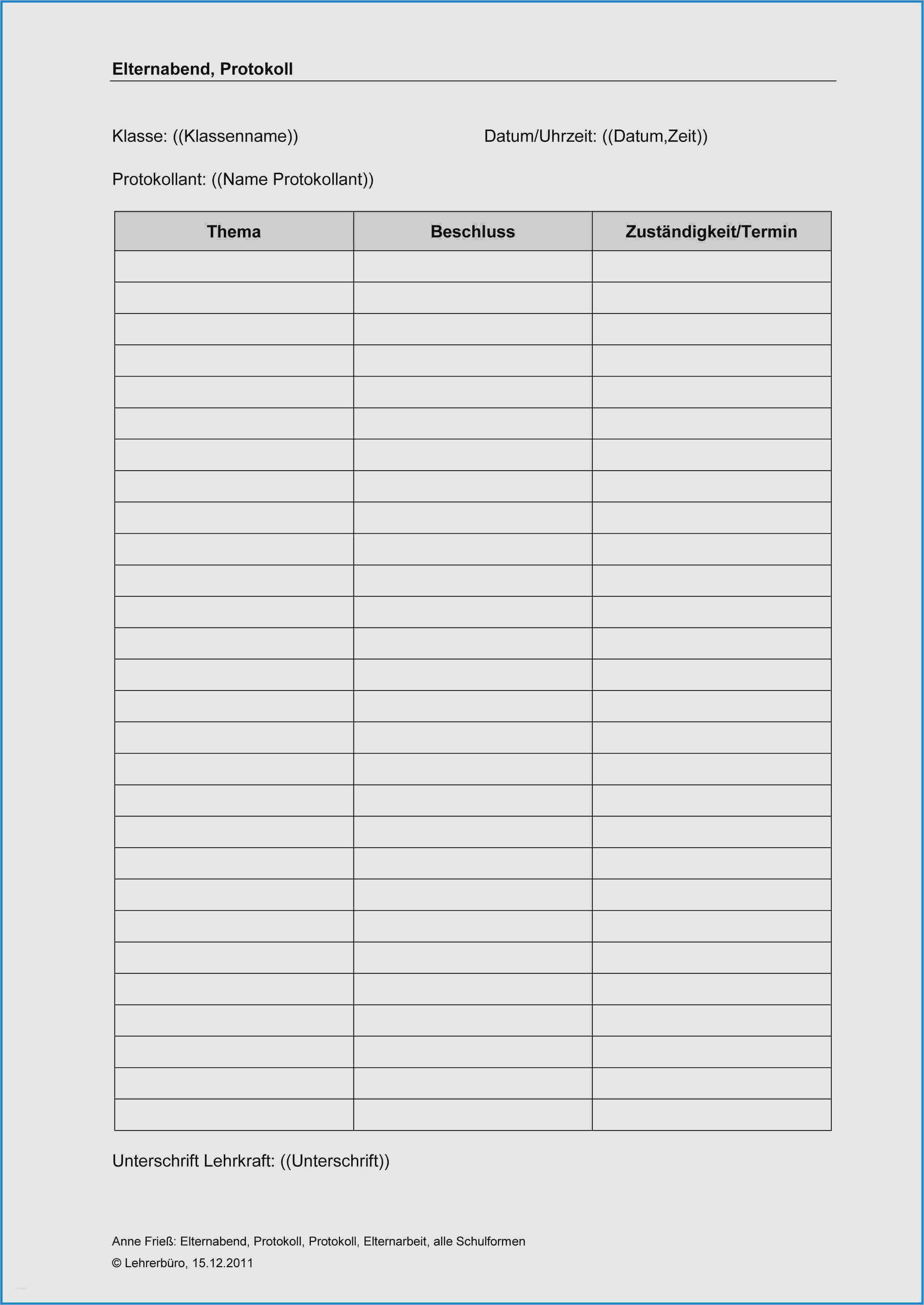 Anwesenheitsliste Vorlage Pdf Gut Vorlage Mitarbeitergespräch Protokoll Word Neu 6