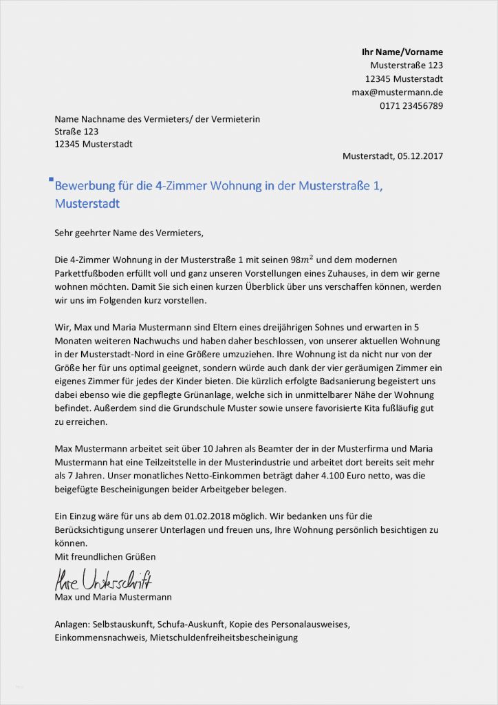 Anzeige Wohnung Zu Vermieten Vorlage Beste Wohnungsbewerbung Tipps Gratis Muster & Checkliste
