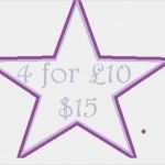 Applikation Stern Vorlage Bewundernswert Items Similar to Four for 10 Not Inc Alphabet or Other