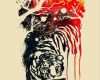 Aquarell Tattoo Vorlagen Genial Painted Tiger Art Print Tigers Pinterest