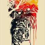 Aquarell Tattoo Vorlagen Genial Painted Tiger Art Print Tigers Pinterest