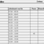Arbeitsbericht Vorlage Excel Schön Tageszettel