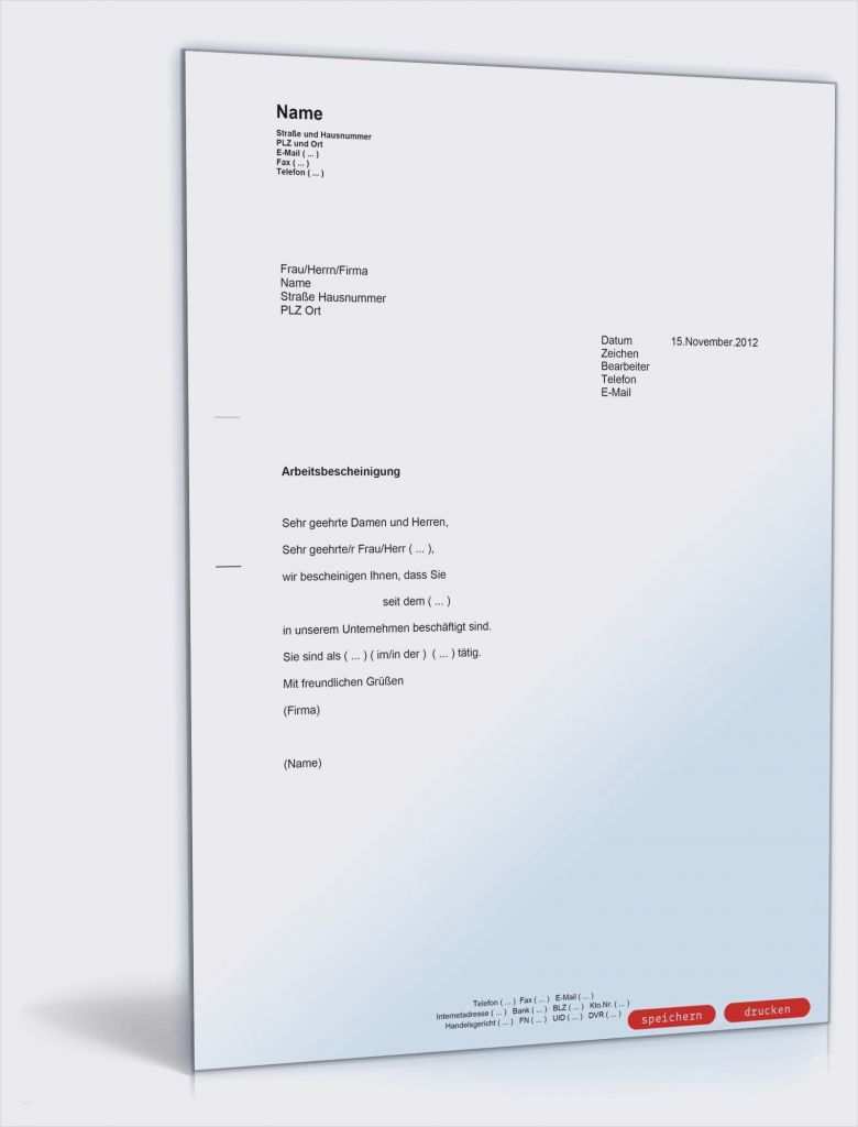 Arbeitsbescheinigung Muster Vorlage Süß Arbeitsbescheinigung Muster
