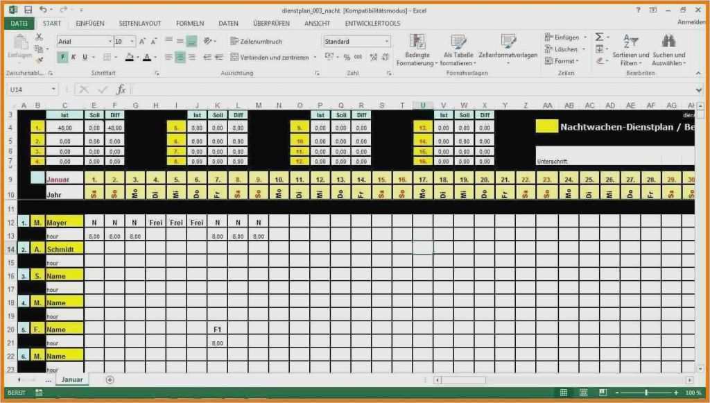 Arbeitsplan Excel Vorlage Luxus Dienstplan Excel Vorlage Download Wunderbar Ziemlich Excel