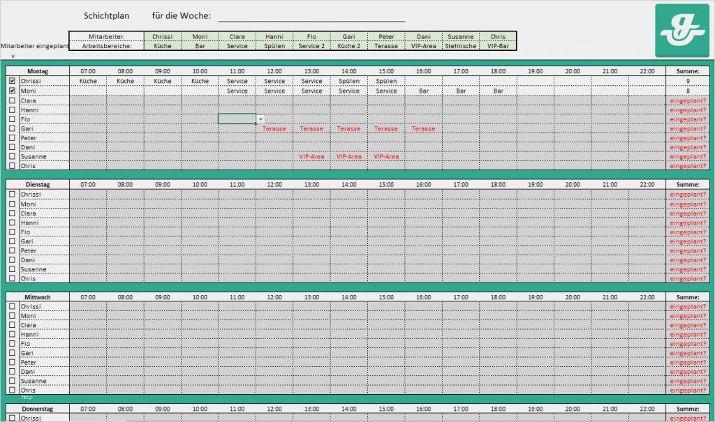 Arbeitsplan Excel Vorlage Süß Dienstplan Vorlage Kostenloses Excel Sheet Als Download