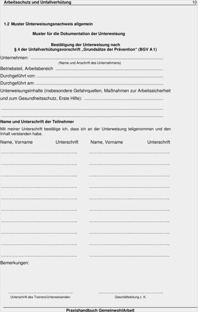 Arbeitssicherheit Unterweisung Vorlage Bewundernswert Arbeitsschutz Und Unfallverhütung Pdf