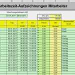 Arbeitszeit Vorlage Excel Angenehm Excel Arbeitszeiterfassung Berechnung Zeitguthaben Und