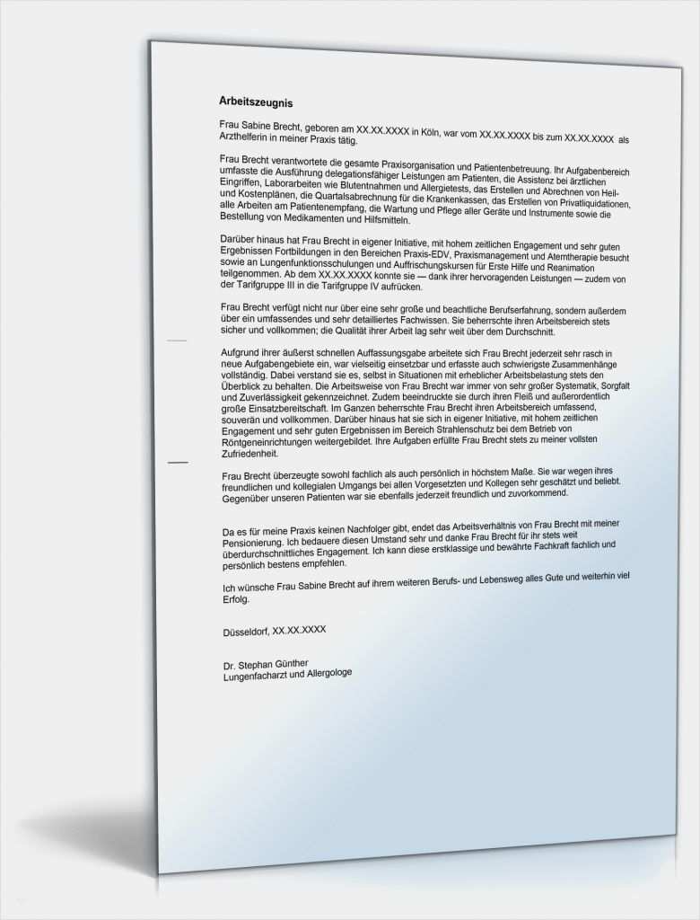 Arbeitszeugnis Angestellter Zahnarzt Vorlage Einzigartig Arbeitszeugnis "sehr Gut" Arzthelferin