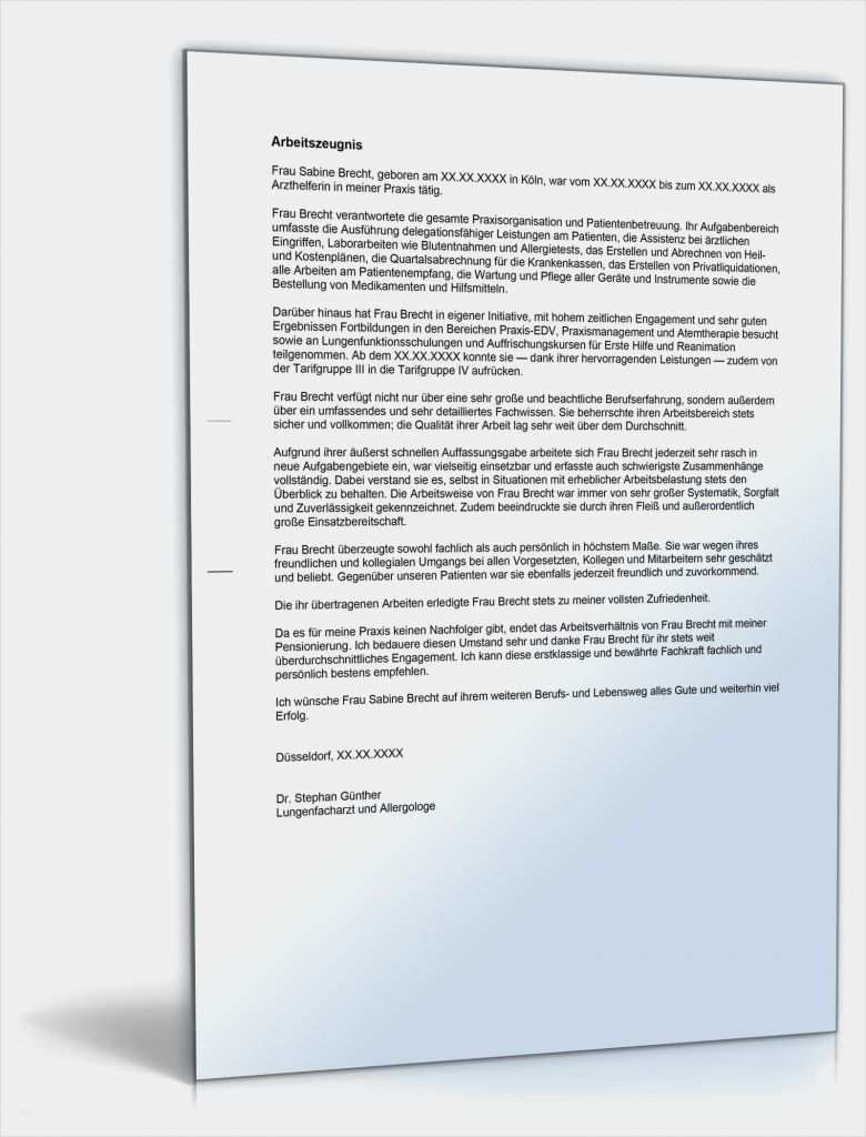 Arbeitszeugnis Zahnarzt Vorlage Schön Arbeitszeugnis Medizinische Fachkraft Note Eins