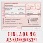 Arzt Rezept Vorlage Erstaunlich Einladungskarten Zum Geburtstag Als ärztliches Rezept Arzt