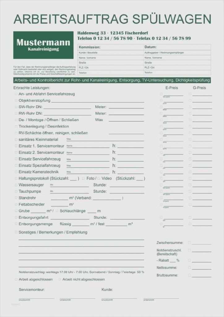 Aufmaß Vorlage Elektro Neu Aufmaß Vorlage Pdf Luxus Kanalreinigung Mustervordruck