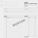 Aufmaß Vorlage Heizung Sanitär Neu Auftrag Material Und Stundennachweis