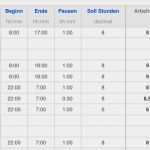 Aufzeichnung Arbeitszeit Vorlage Schönste Numbers Vorlage Zeiterfassung Arbeitszeit 2016