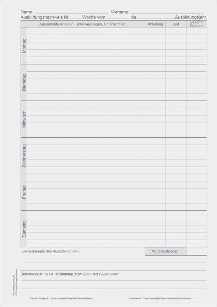 Ausbildungsnachweis Vorlage Handwerkskammer Angenehm Ausbildungsnachweis Block Tägliche Berichte Seibert Verlag