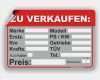 Auto Verkaufsschild Vorlage Word Einzigartig Auto Zu Verkaufen Pkw Kfz Ps Kw Marke Modell TÜv Aufkleber