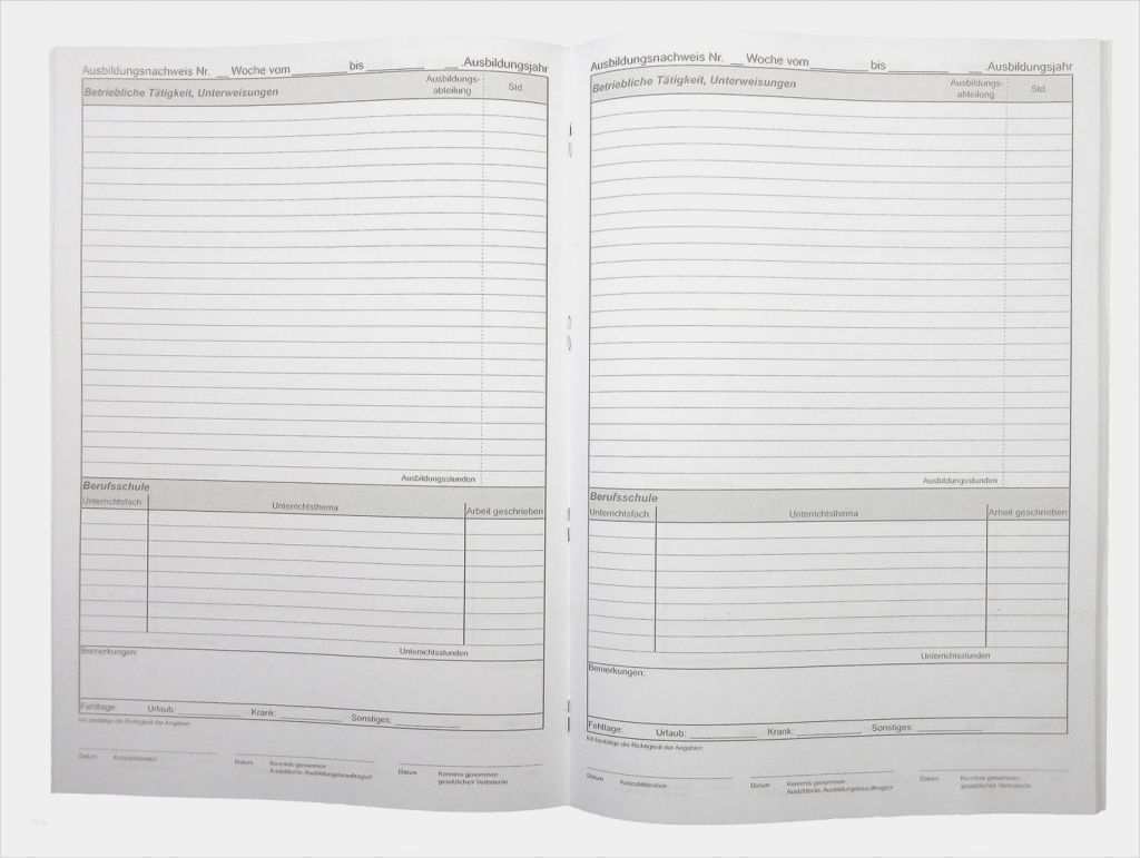 Autofachmann Berichtsheft Vorlage Pdf Einzigartig Berichtsheft Für Wöchentliche Eintragungen Seibert Verlag