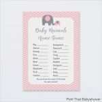 Baby Shower Spiele Vorlagen Inspiration Baby Animals Name Game Baby Shower Games Pink Elephant