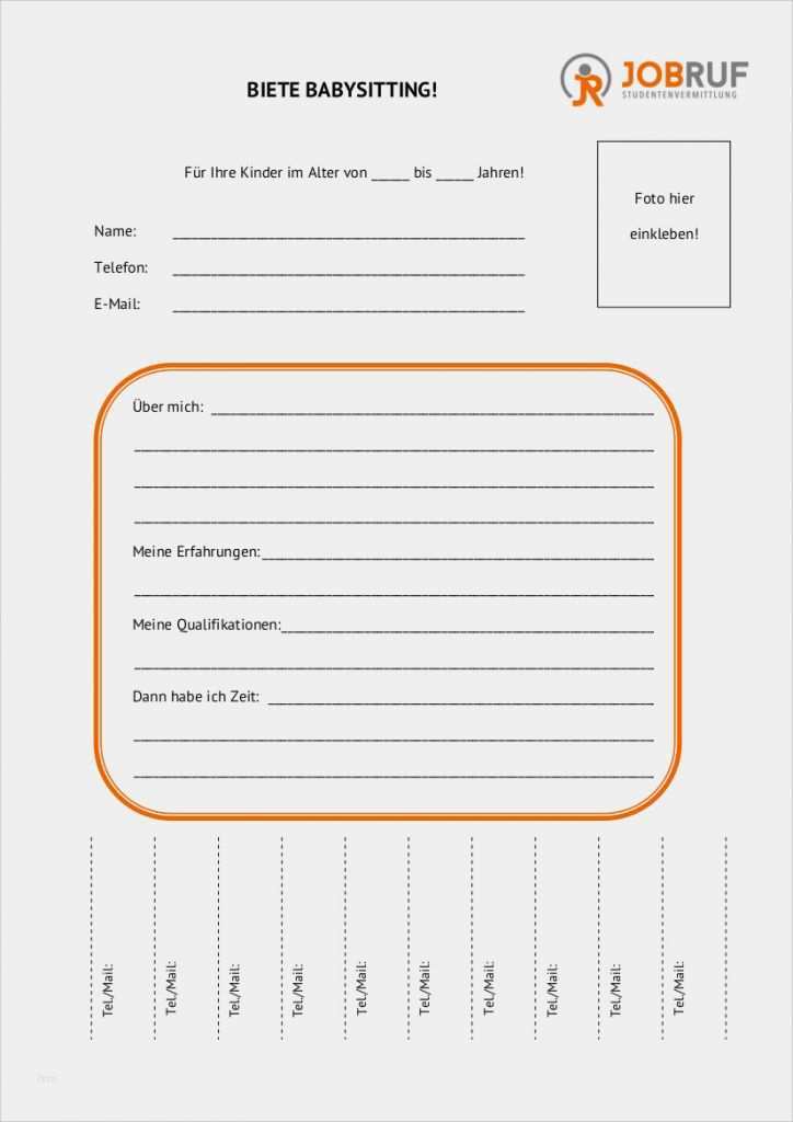 Babysitter Flyer Vorlage Deutsch Cool Babysitter Aushang Anzeige Schreiben
