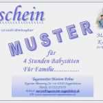Babysitter Gutschein Vorlage Cool Großartig Vorlage Für Babysitting Gutscheine Ideen